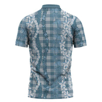 Hawaiian Ohia Lehua Lei Zipper Polo Shirt Plaid Palaka Uliuli Omaomao Pattern - Polynesian Pride