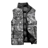 Aotearoa Maori Hei Tiki Sleeveless Puffer Jacket Kiwikiwi Kowhaiwhai Puhoro Motif