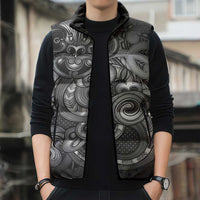 Aotearoa Maori Hei Tiki Sleeveless Puffer Jacket Kiwikiwi Kowhaiwhai Puhoro Motif