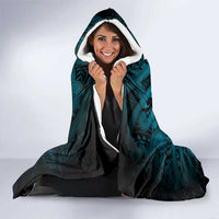 Aotearoa Maori Hei Tiki Hooded Blanket Kikorangi Kowhaiwhai Puhoro Motif LT9 - Polynesian Pride