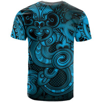 Aotearoa Maori Hei Tiki T Shirt Kikorangi Kowhaiwhai Puhoro Motif LT9 - Polynesian Pride