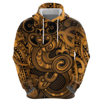 Aotearoa Maori Hei Tiki Zip Hoodie Koura Kowhaiwhai Puhoro Motif LT9 - Polynesian Pride