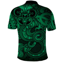 Aotearoa Maori Hei Tiki Polo Shirt Kakariki Kowhaiwhai Puhoro Motif LT9 - Polynesian Pride
