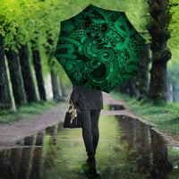 Aotearoa Maori Hei Tiki Umbrella Kakariki Kowhaiwhai Puhoro Motif