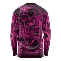 Aotearoa Maori Hei Tiki Long Sleeve Shirt Mawhero Kowhaiwhai Puhoro Motif LT9 - Polynesian Pride