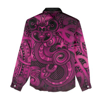 Aotearoa Maori Hei Tiki Women Casual Shirt Mawhero Kowhaiwhai Puhoro Motif