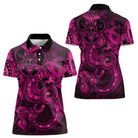 Aotearoa Maori Hei Tiki Women Polo Shirt Mawhero Kowhaiwhai Puhoro Motif