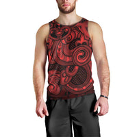Aotearoa Maori Hei Tiki Men Tank Top Whero Kowhaiwhai Puhoro Motif LT9 - Polynesian Pride