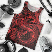 Aotearoa Maori Hei Tiki Men Tank Top Whero Kowhaiwhai Puhoro Motif LT9 - Polynesian Pride