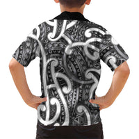 Aotearoa Maori Kowhaiwhai Family Matching Mermaid Dress and Hawaiian Shirt Kiwikiwi Puhoro and Patiki