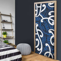 Aotearoa Maori Kowhaiwhai Door Cover Kikorangi Puhoro and Patiki