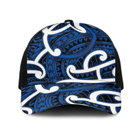 Aotearoa Maori Kowhaiwhai Mesh Trucker Cap Kikorangi Puhoro and Patiki