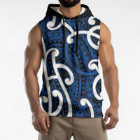 Aotearoa Maori Kowhaiwhai Sleeveless Hoodie Kikorangi Puhoro and Patiki LT9 - Polynesian Pride
