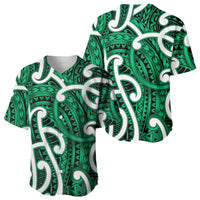 Aotearoa Maori Kowhaiwhai Baseball Jersey Kakariki Puhoro and Patiki
