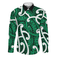Aotearoa Maori Kowhaiwhai Family Matching Mermaid Dress and Hawaiian Shirt Kakariki Puhoro and Patiki