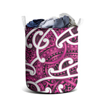 Aotearoa Maori Kowhaiwhai Laundry Basket Mawhero Puhoro and Patiki