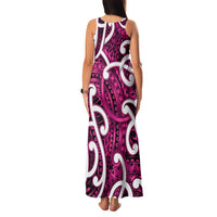 Aotearoa Maori Kowhaiwhai Family Matching Tank Maxi Dress and Hawaiian Shirt Mawhero Puhoro and Patiki
