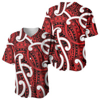 Aotearoa Maori Kowhaiwhai Baseball Jersey Whero Puhoro and Patiki LT9 - Polynesian Pride