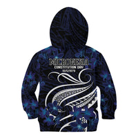 Micronesia Constitution Day Kid Hoodie Since 1979 with Polynesian Hibiscus Pattern LT9 - Polynesian Pride