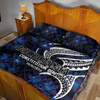 Micronesia Constitution Day Quilt Bed Set Since 1979 with Polynesian Hibiscus Pattern