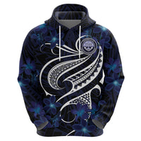 Micronesia Constitution Day Zip Hoodie Since 1979 with Polynesian Hibiscus Pattern