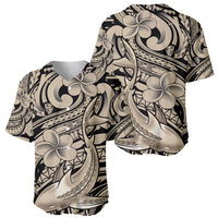 Polynesian Shark Tribal Tattoo Baseball Jersey Beige Style