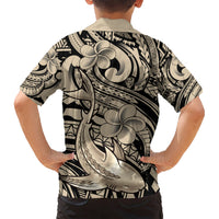Polynesian Shark Tribal Tattoo Kid Hawaiian Shirt Beige Style LT9 - Polynesian Pride