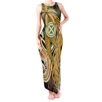 Wallis and Futuna Victory Day Tank Maxi Dress Since 1945 with Polynesian Platinum Floral Tribal LT9 Women Red - Polynesian Pride