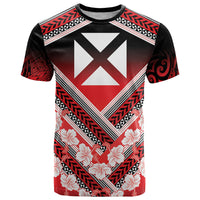 Personalised Wallis et Futuna T Shirt Hibiscus and Polynesian Tribal Tattoos
