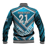 Custom Fiji Rugby Baseball Jacket Fijian Warrior With Polynesian Tribal Tattoos LT9 - Polynesian Pride