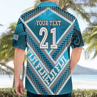 Custom Fiji Rugby Hawaiian Shirt Fijian Warrior With Polynesian Tribal Tattoos LT9 - Polynesian Pride