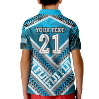 Custom Fiji Rugby Kid Polo Shirt Fijian Warrior With Polynesian Tribal Tattoos