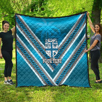 Custom Fiji Rugby Quilt Fijian Warrior With Polynesian Tribal Tattoos LT9 - Polynesian Pride