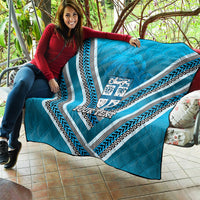 Custom Fiji Rugby Quilt Fijian Warrior With Polynesian Tribal Tattoos LT9 - Polynesian Pride