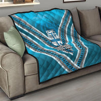 Custom Fiji Rugby Quilt Fijian Warrior With Polynesian Tribal Tattoos LT9 - Polynesian Pride