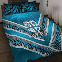 Custom Fiji Rugby Quilt Bed Set Fijian Warrior With Polynesian Tribal Tattoos