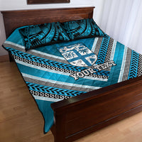 Custom Fiji Rugby Quilt Bed Set Fijian Warrior With Polynesian Tribal Tattoos