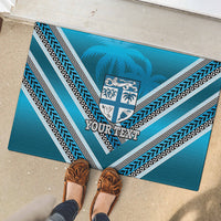 Custom Fiji Rugby Rubber Doormat Fijian Warrior With Polynesian Tribal Tattoos LT9 - Polynesian Pride