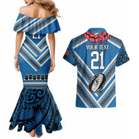 Custom Manuma Samoa Rugby Couples Matching Mermaid Dress and Hawaiian Shirt Ula fala Samoan Siva Tau Tribal LT9 - Polynesian Pride