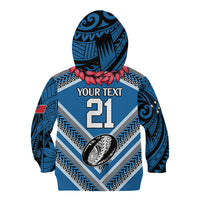 Custom Manuma Samoa Rugby Kid Hoodie Ula fala Samoan Siva Tau Tribal LT9 - Polynesian Pride
