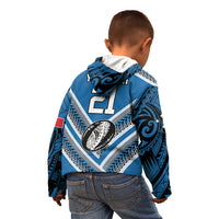 Custom Manuma Samoa Rugby Kid Hoodie Ula fala Samoan Siva Tau Tribal LT9 - Polynesian Pride
