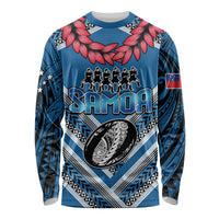 Custom Manuma Samoa Rugby Long Sleeve Shirt Ula fala Samoan Siva Tau Tribal
