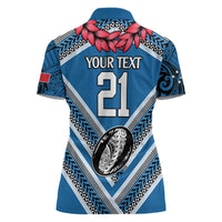 Custom Manuma Samoa Rugby Women Polo Shirt Ula fala Samoan Siva Tau Tribal
