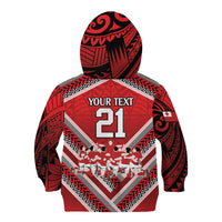 Custom Tonga Rugby Kid Hoodie Tonga Sipi Tau Ngatu Tribal Pattern LT9 - Polynesian Pride