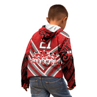 Custom Tonga Rugby Kid Hoodie Tonga Sipi Tau Ngatu Tribal Pattern LT9 - Polynesian Pride