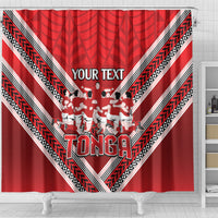 Custom Tonga Rugby Shower Curtain Tonga Sipi Tau Ngatu Tribal Pattern