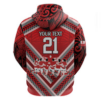 Custom Tonga Rugby Zip Hoodie Tonga Sipi Tau Ngatu Tribal Pattern LT9 - Polynesian Pride