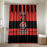 New Zealand Rugby Pacific Custom Bathroom Set Whatumoana Classic Retro 2025 LT9 Shower Curtain Only Red - Polynesian Pride