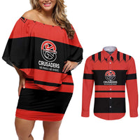 New Zealand Rugby Pacific Custom Couples Matching Off Shoulder Short Dress and Long Sleeve Button Shirt Whatumoana Classic Retro 2025