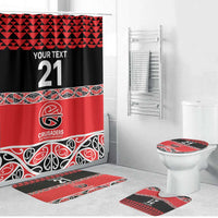 New Zealand Rugby Pacific Custom Bathroom Set Whatumoana Maori Kowhaiwhai Pattern LT9 Bathroom Set (4 pcs) Blue - Polynesian Pride